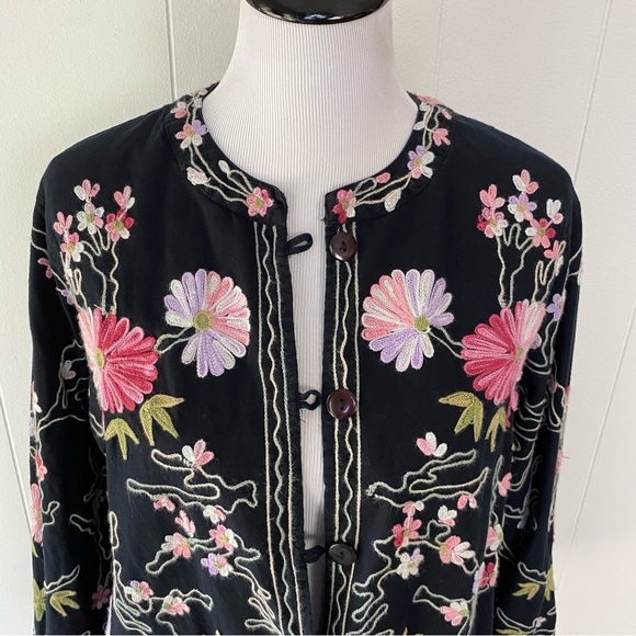 VTG Bedford Fair Embroidered Jacket Sz 1X W Floral Dark Romantic Y2K Fairy Boho - Picture 3 of 16